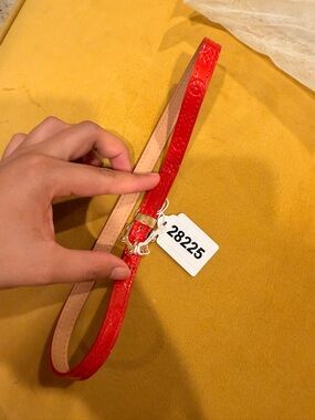Louis Vuitton Red Patent Leather Slim Belt